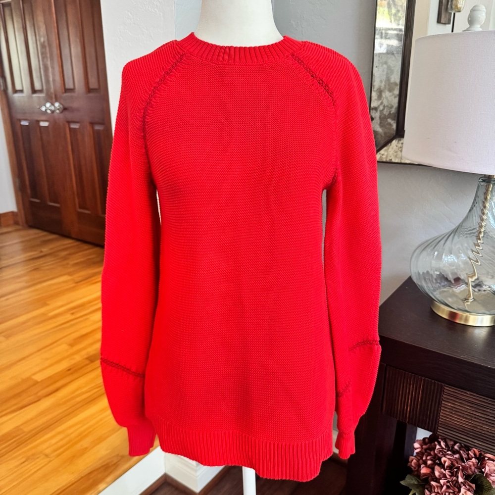 LOFT Red Crew Neck Sweater